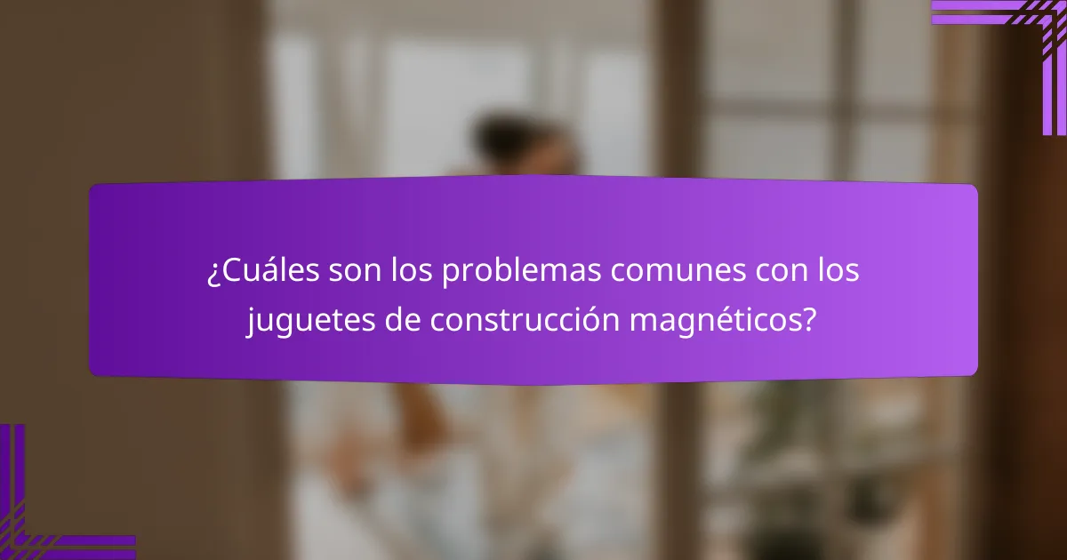¿Cuáles son los problemas comunes con los juguetes de construcción magnéticos?