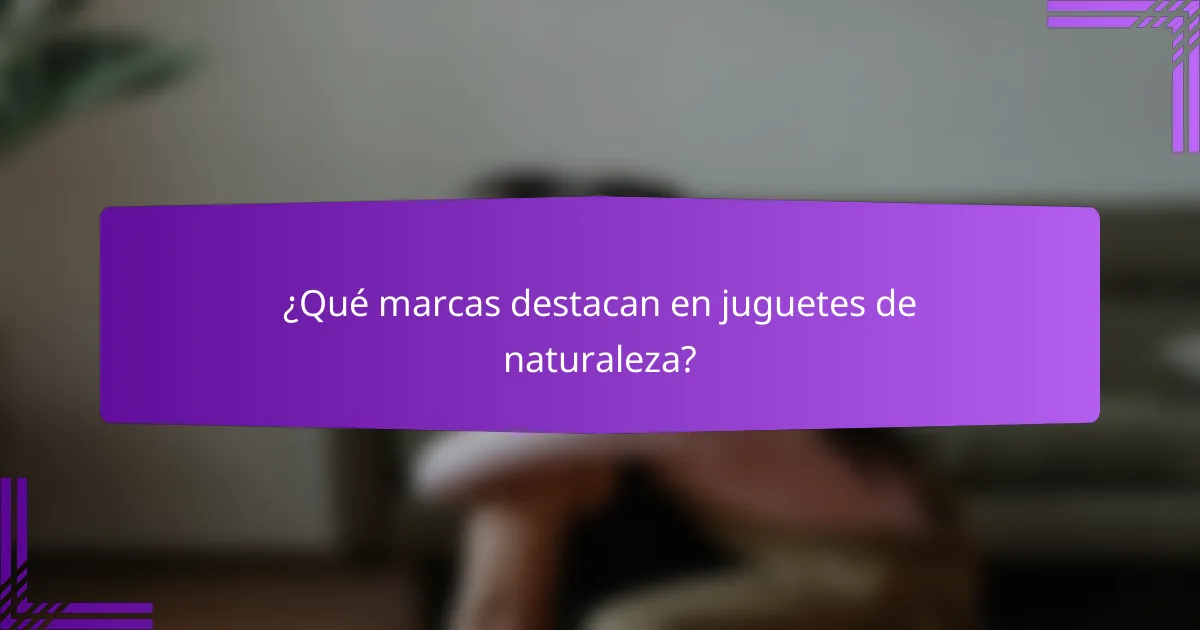 ¿Qué marcas destacan en juguetes de naturaleza?